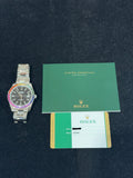 Rolex Datejust 41 Stainless Steel Black Dial Rainbow Bezel Ref 126300