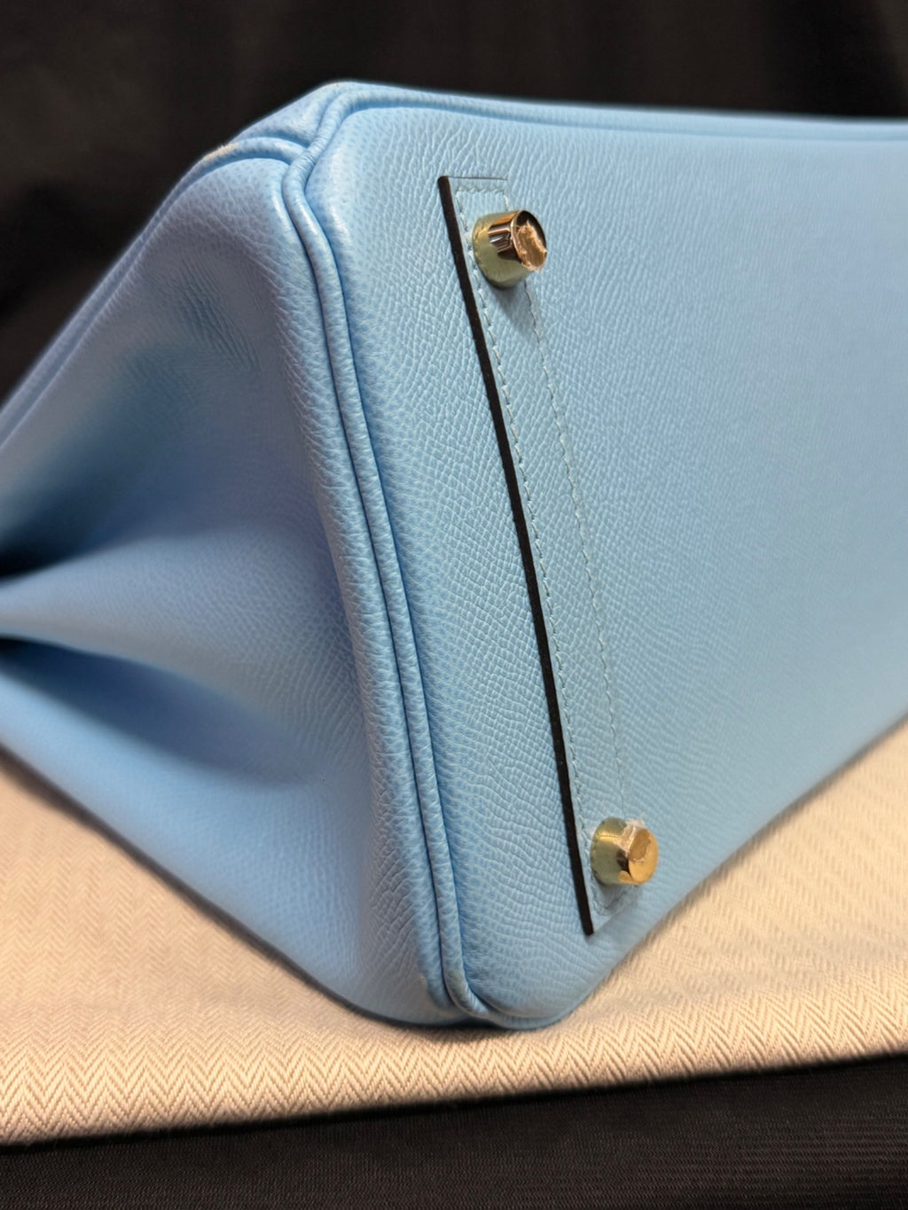 Hermès Birkin 30 Blue Céleste Epsom Leather Gold Hardware Handbag (view 9)