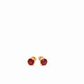 14K Yellow Gold Round Garnet Stud Earrings, 0.83g Fine Jewelry (view 1)
