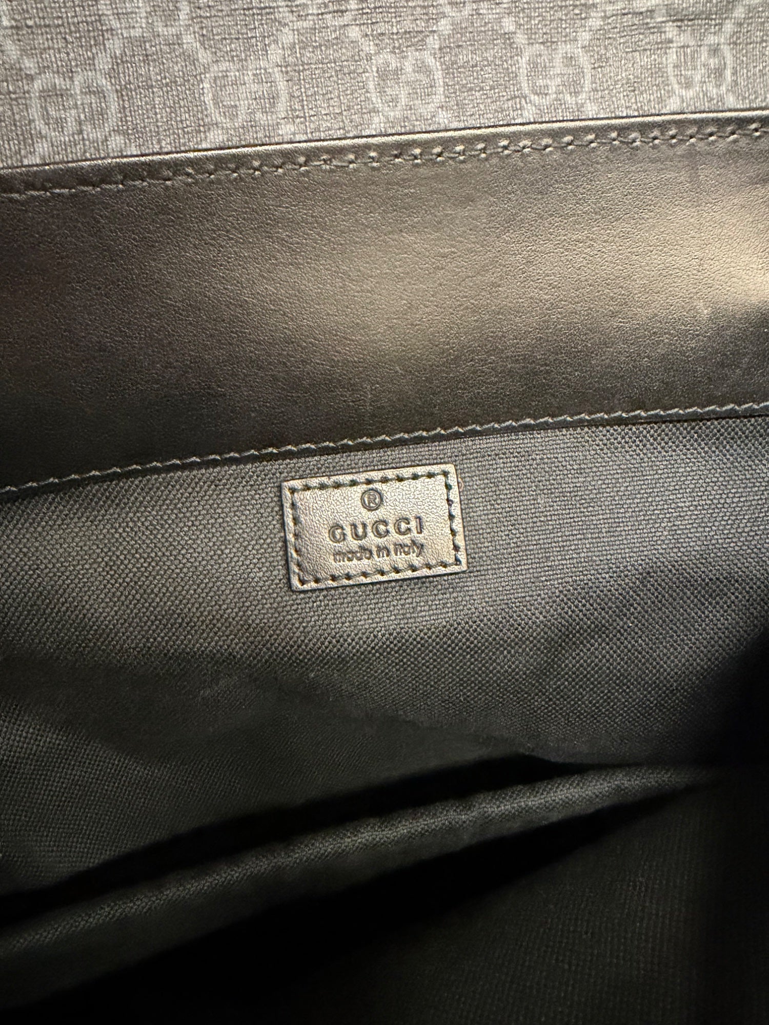 Gucci GG Supreme Large Backpack Black Canvas Silver Hardware Web Straps