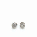 14-Diamond Cluster Stud Earrings 10K White Gold 0.50 ctw Round Natural