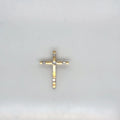 14K Yellow Gold Diamond Baguette Cross Pendant 0.20 ctw Natural
