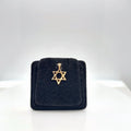 14K Yellow Gold Star of David Pendant, Textured Open-Work, 1.07g