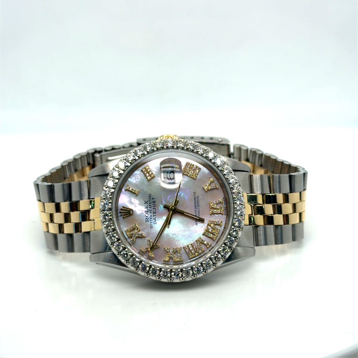 Rolex Datejust 36 Two-Tone Steel 18k Gold MOP Diamond Dial Ref 16233 (view 5)