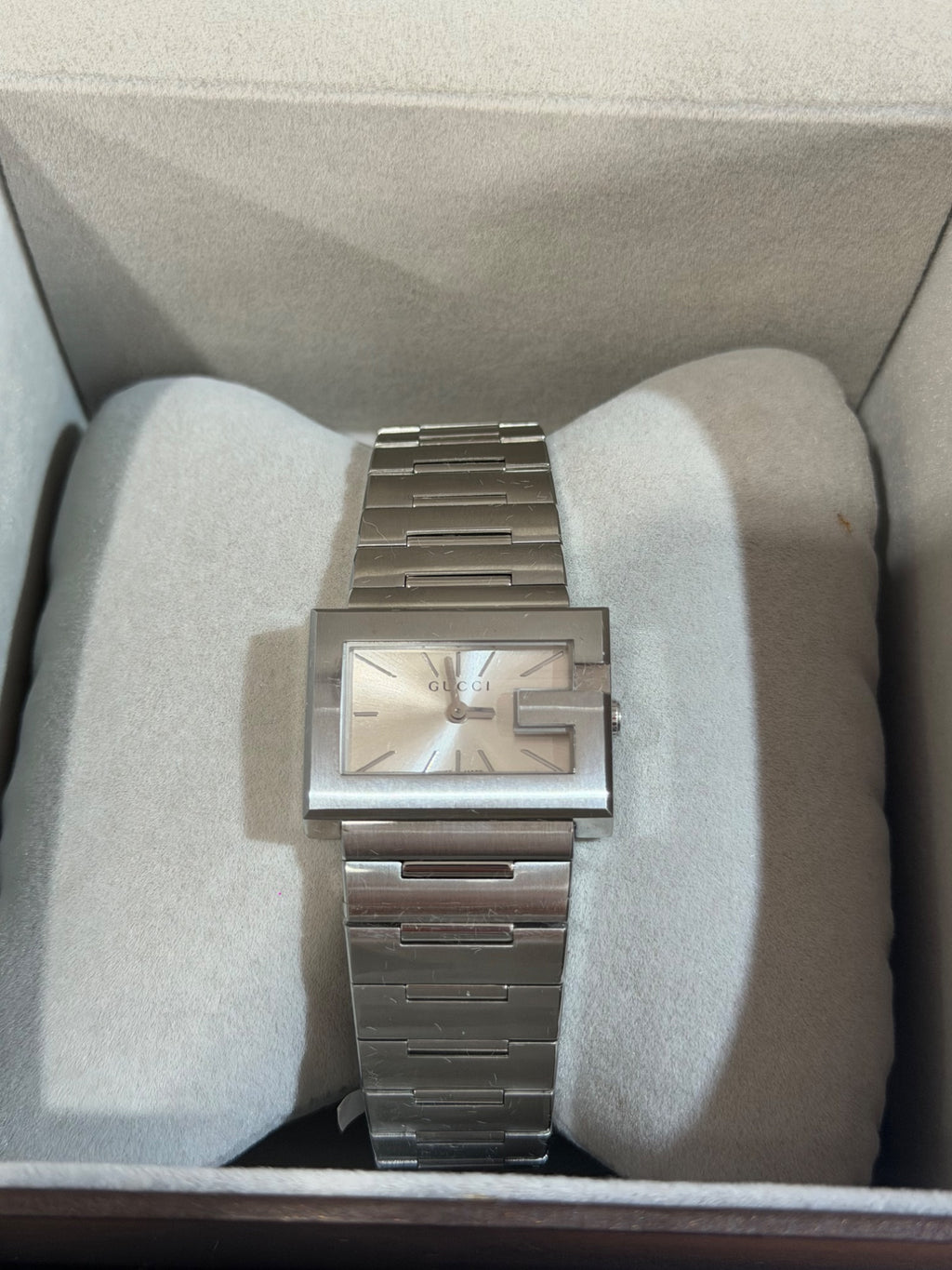 Gucci G-Rectangle 100L Stainless Steel Silver Dial Ladies Watch, Box (view 2)