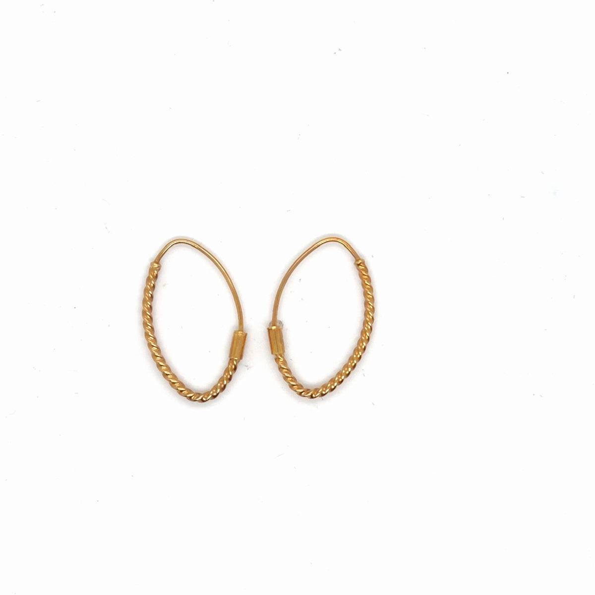 14K Yellow Gold Twisted Rope Hoop Earrings, Sleeper Style (view 2)