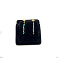 18K Yellow Gold Marquise Emerald Drop Earrings 0.50 Ctw Dangle