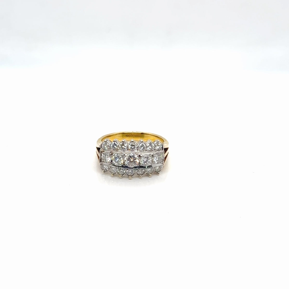 14k Two-Tone Gold Natural Diamond Ring 0.94 ctw G VS Round, Size 5.75 (view 4)