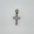 14K White Gold Diamond Cross Pendant 0.18ctw Natural Round I I1 (view 2)