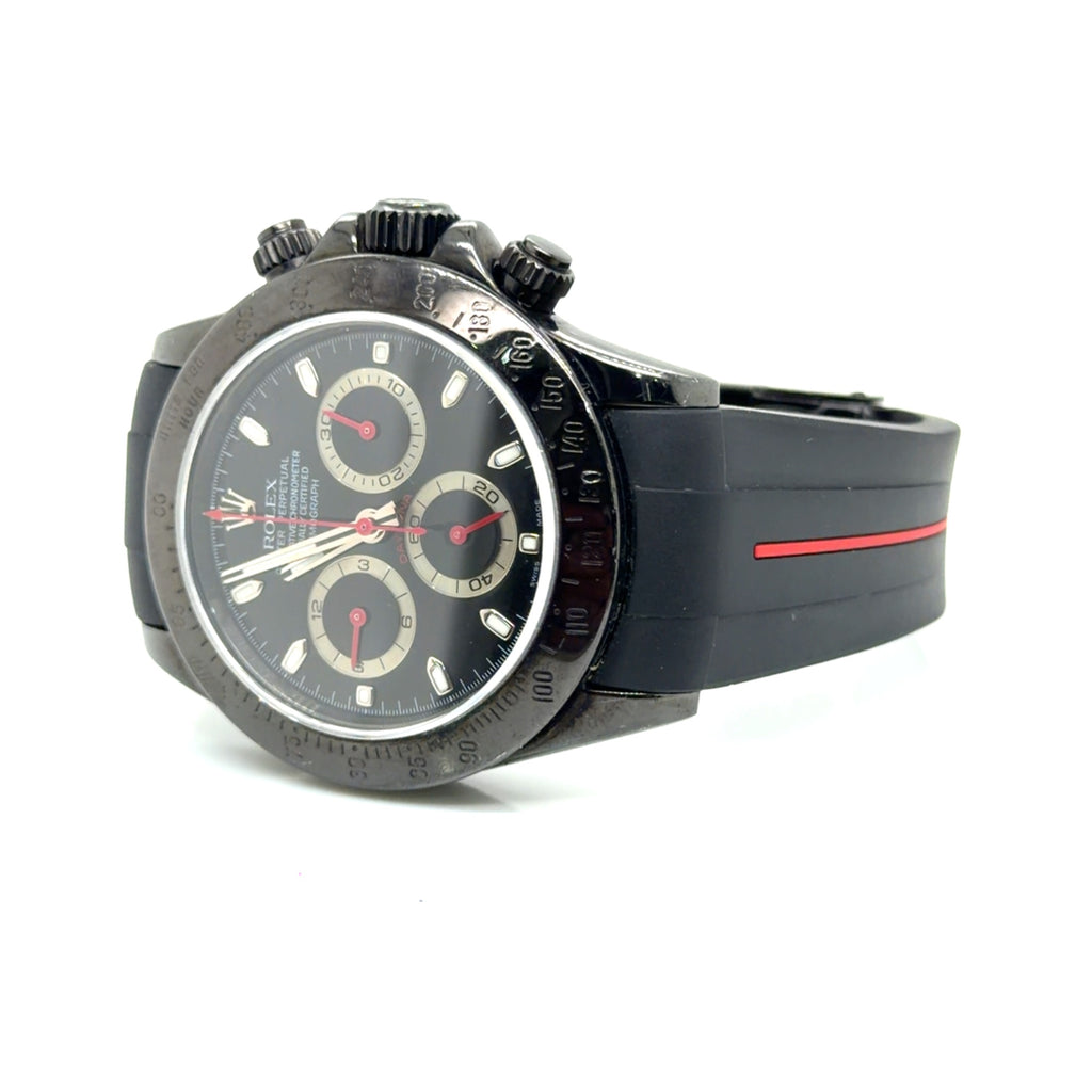 Rolex Cosmograph Daytona 116520 PVD Coated Black Dial Rubber Strap (view 13)