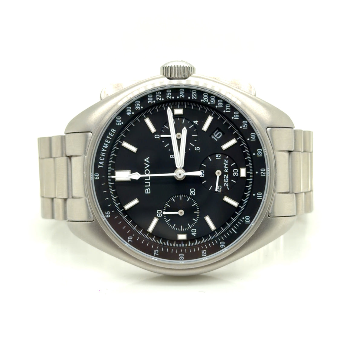 Bulova Lunar Pilot Chronograph 96B258 Stainless Steel 45mm Black Dial (view 2)
