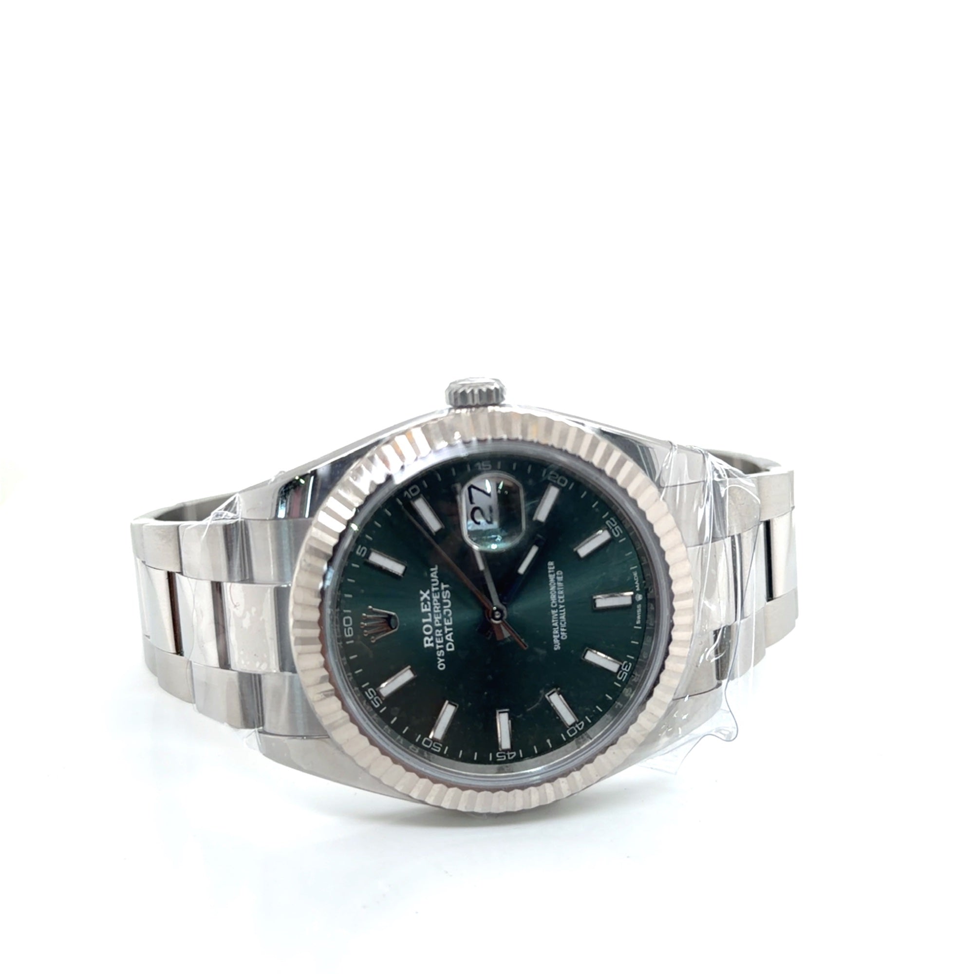 Rolex Datejust 41 Stainless Steel Green Dial Oyster Watch, Box & Papers