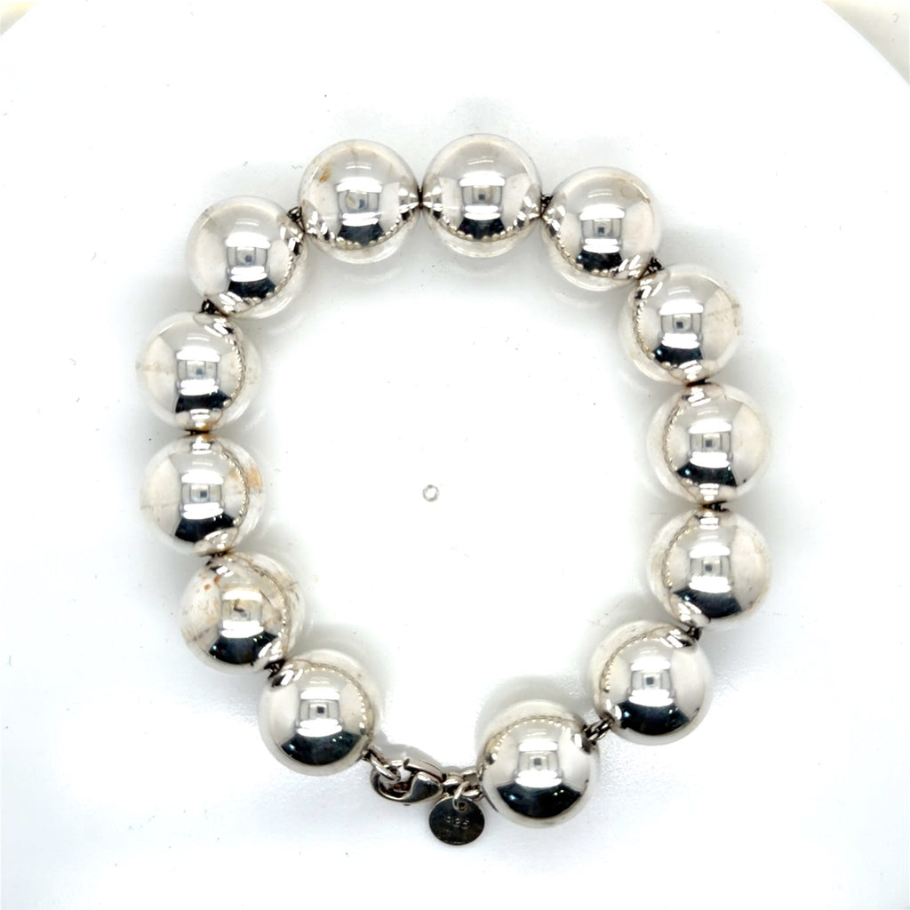 Tiffany & Co. Sterling Silver 14mm Ball Bead Bracelet 925 8 Inch (view 4)