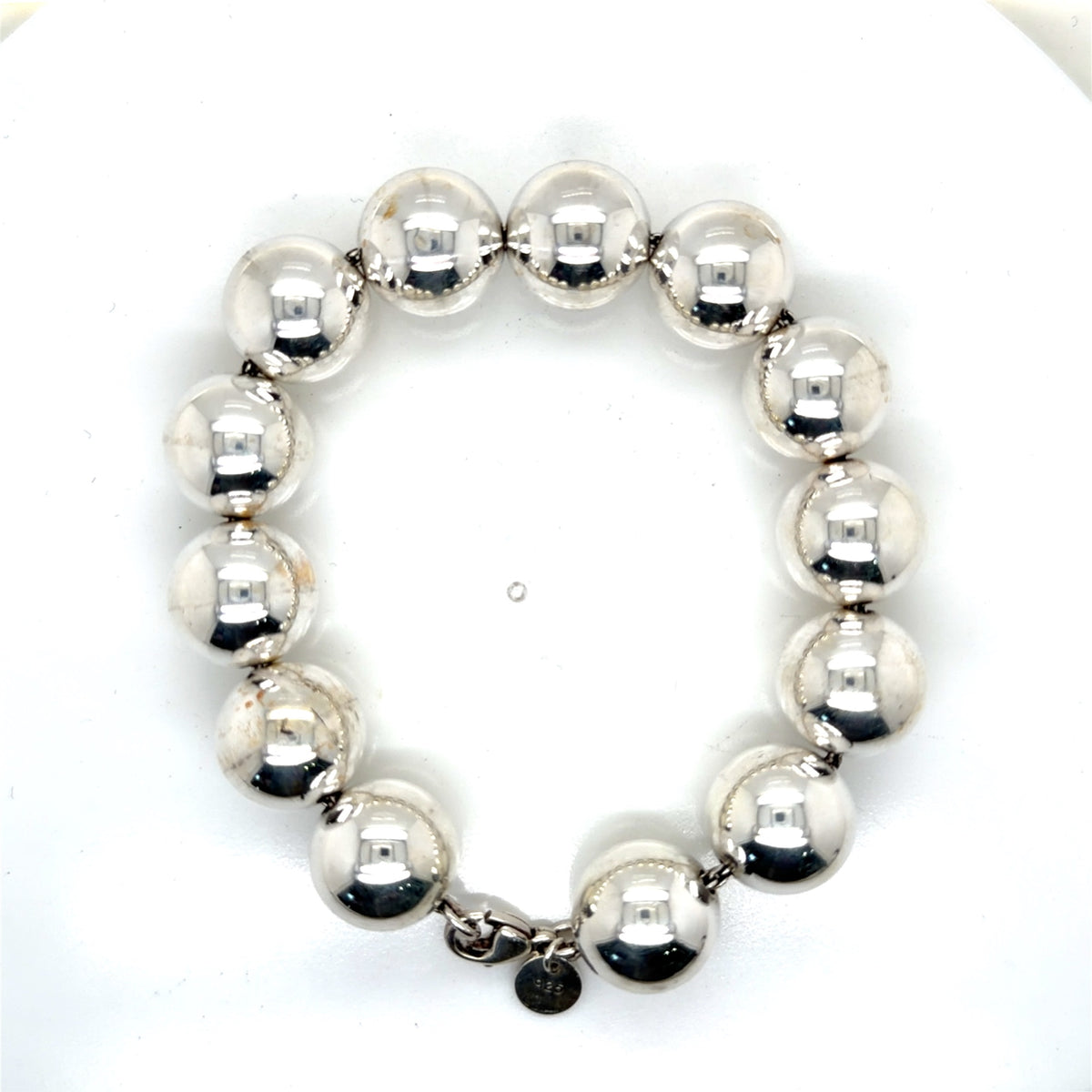 Tiffany & Co. Sterling Silver 14mm Ball Bead Bracelet 925 8 Inch (view 4)