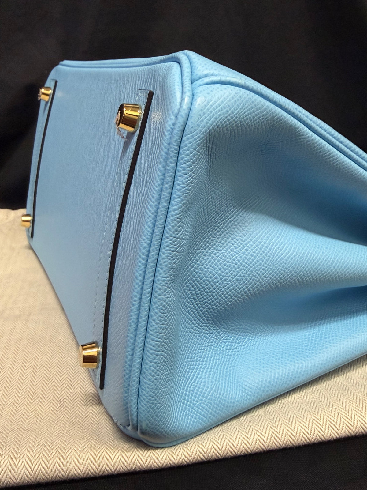 Hermès Birkin 30 Blue Céleste Epsom Leather Gold Hardware Handbag (view 10)