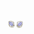 14K White Gold Tanzanite 2 ctw Oval & Diamond Halo Stud Earrings (view 1)