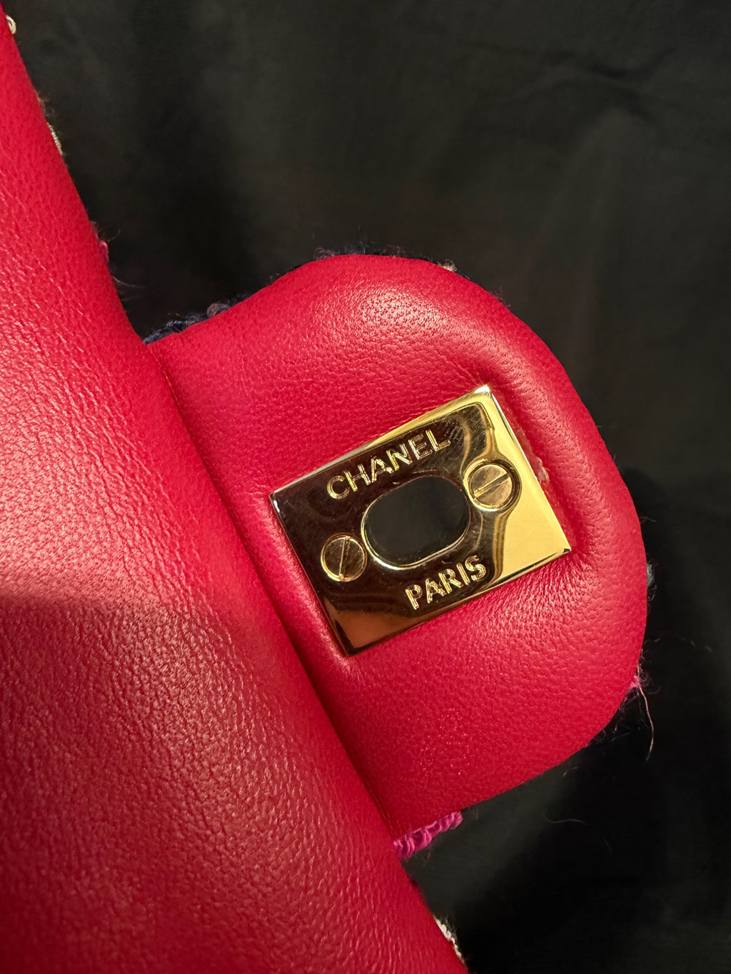 Chanel Fantasy Tweed Medium Double Flap Shoulder Bag Multicolor Gold (view 13)