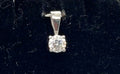 Diamond Solitaire Pendant 14K White Gold 0.25 Ct Round Natural G-H I1 (view 2)