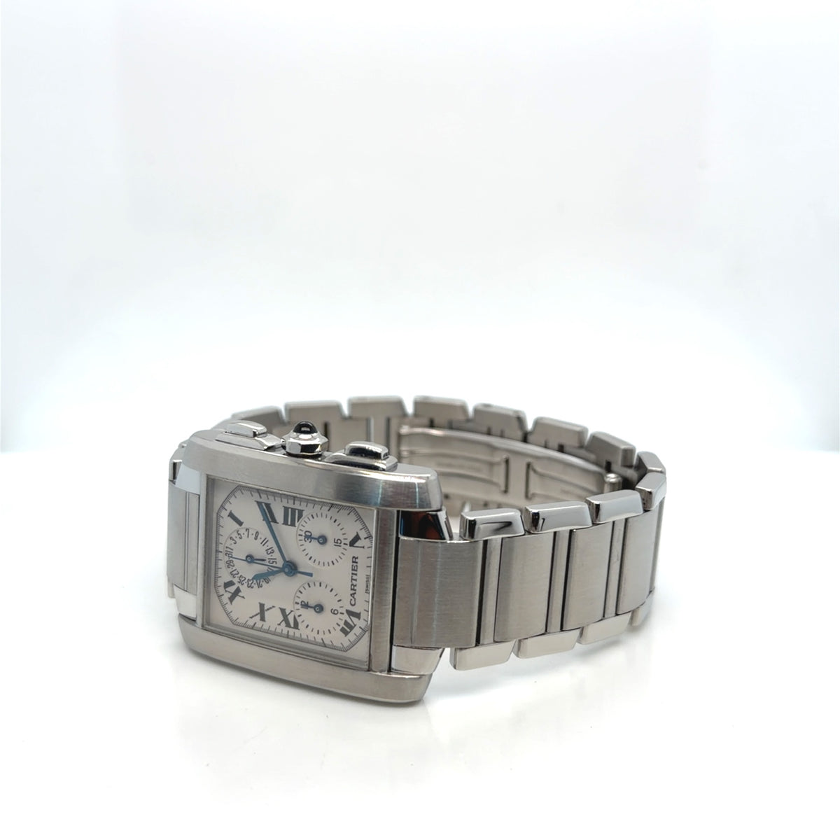 Cartier Tank Francaise Chronograph Steel & White Gold 28mm Ref. 2303 (view 7)