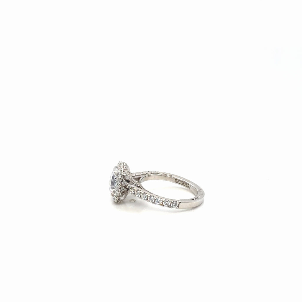 Tacori Platinum Diamond Halo Engagement Ring, 1.14 ctw G/VS, Size 5.75 (view 2)