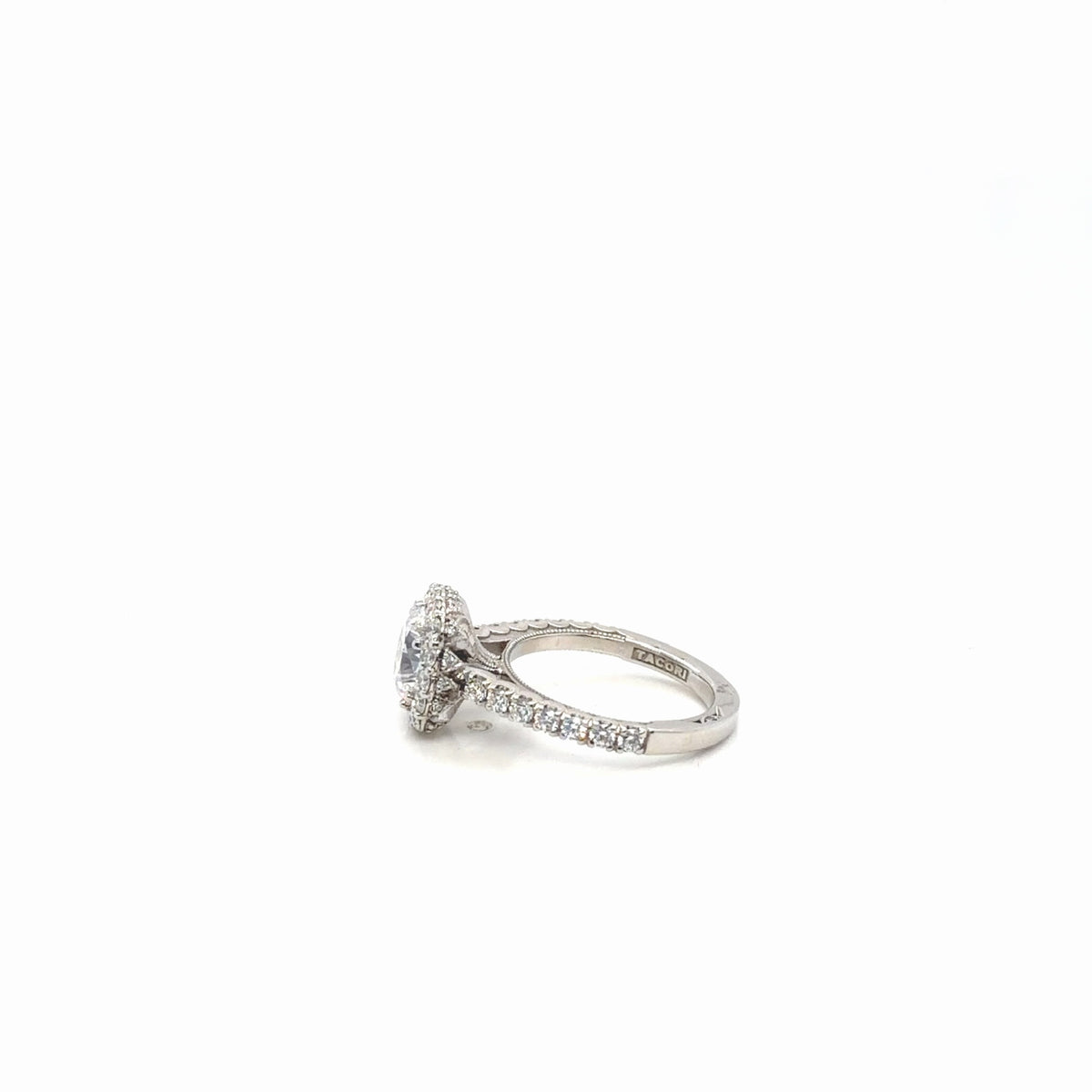 Tacori Platinum Diamond Halo Engagement Ring, 1.14 ctw G/VS, Size 5.75 (view 2)