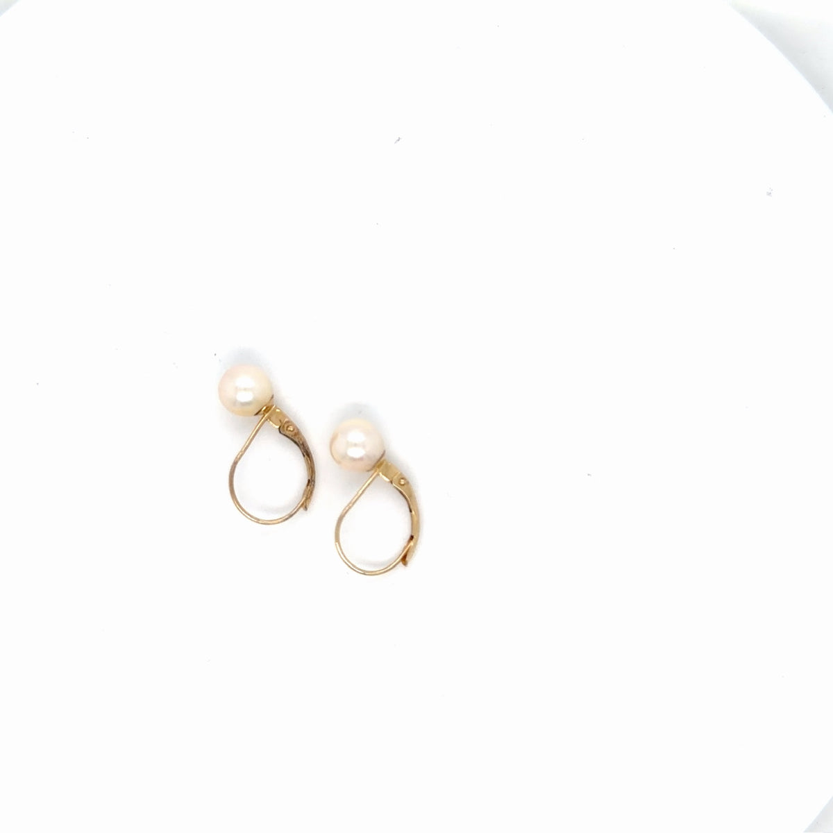 14K Yellow Gold Pearl Lever-Back Drop Earrings, 1.53g (view 4)