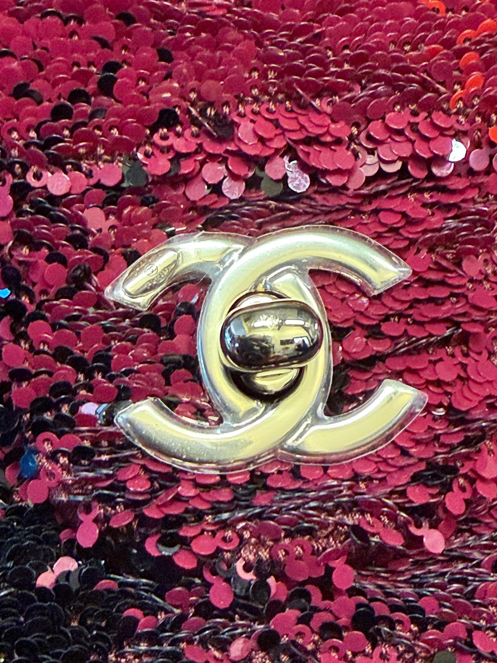 Chanel 23A Sunset Sequin Mini Flap Bag Multicolor Gold-Tone Hardware (view 11)