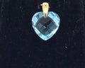 14K Yellow Gold Natural Blue Topaz Heart Pendant 1.70g (view 2)