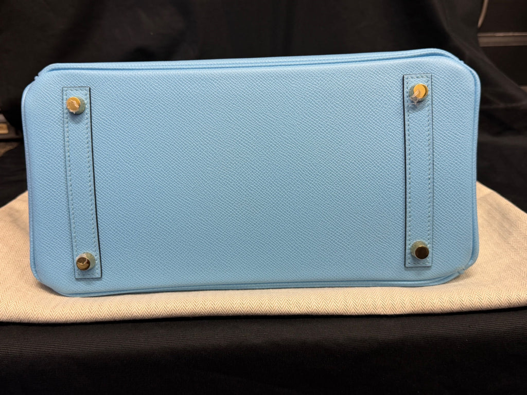 Hermès Birkin 30 Blue Céleste Epsom Leather Gold Hardware Handbag (view 6)