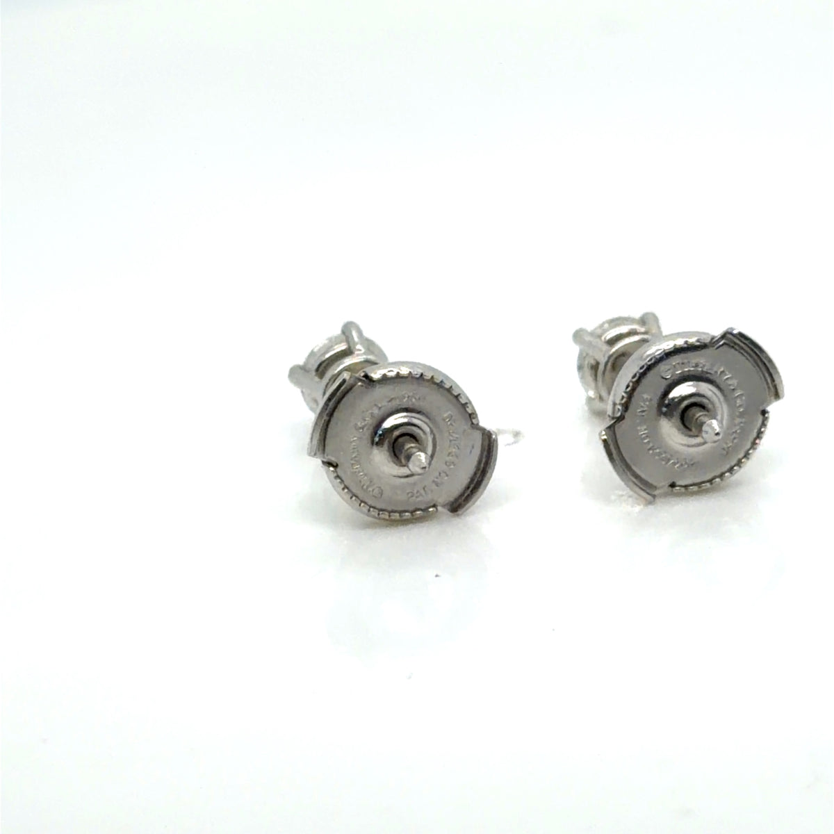 Tiffany & Co. Platinum Diamond Stud Earrings 0.60 ctw H VVS Certified (view 9)