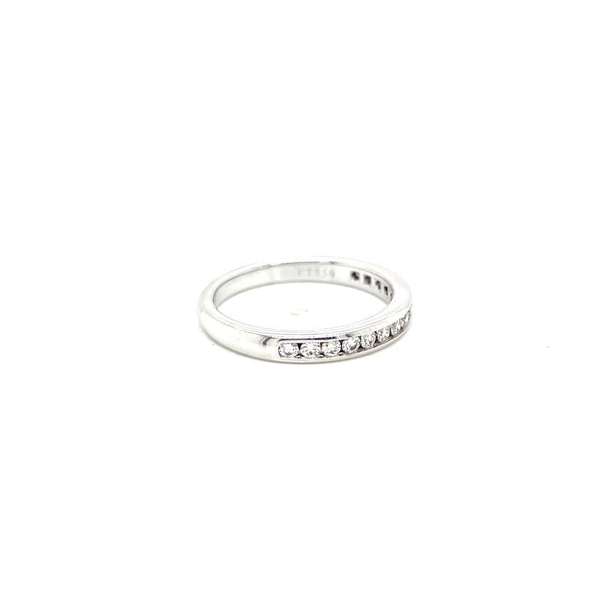 TIFFANY & CO. SETTING WEDDING BAND CHANNEL SET DIAMOND RING 2.5mm PLATINUM BAND — view 5