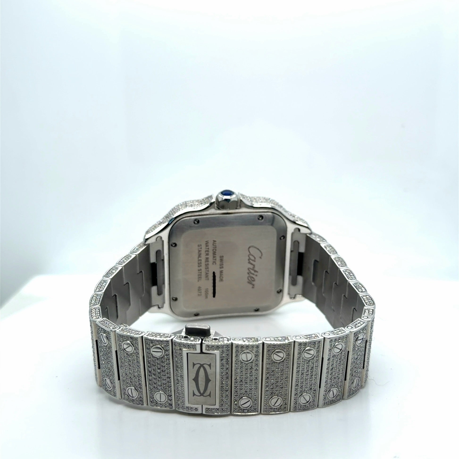 Cartier Santos 40mm Diamond Iced Out Automatic Watch WSSA0018 Box Papers (view 7)