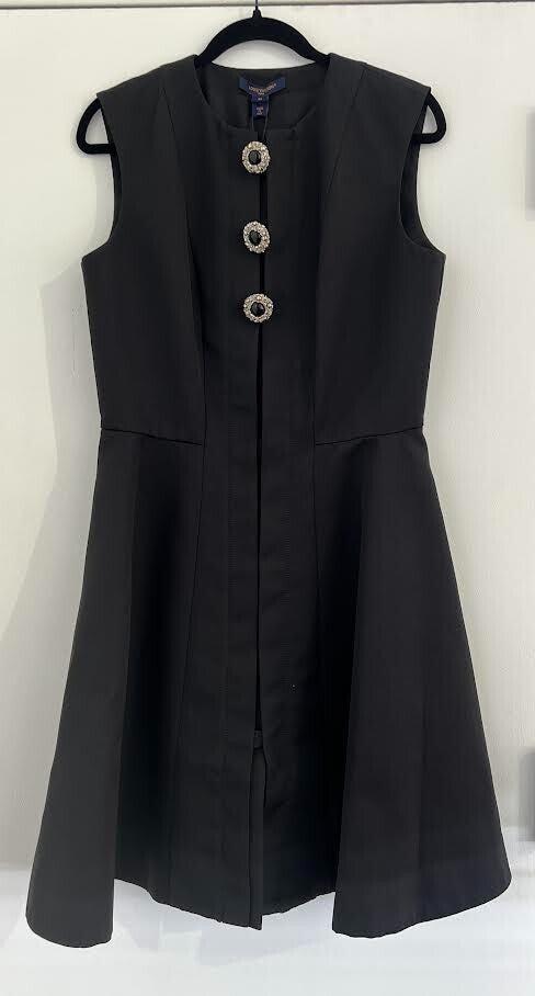 LOUIS VUITTON JEWEL BUTTON DRESS 1AFO58 SIZE 42 (US 10) 100% SILK1