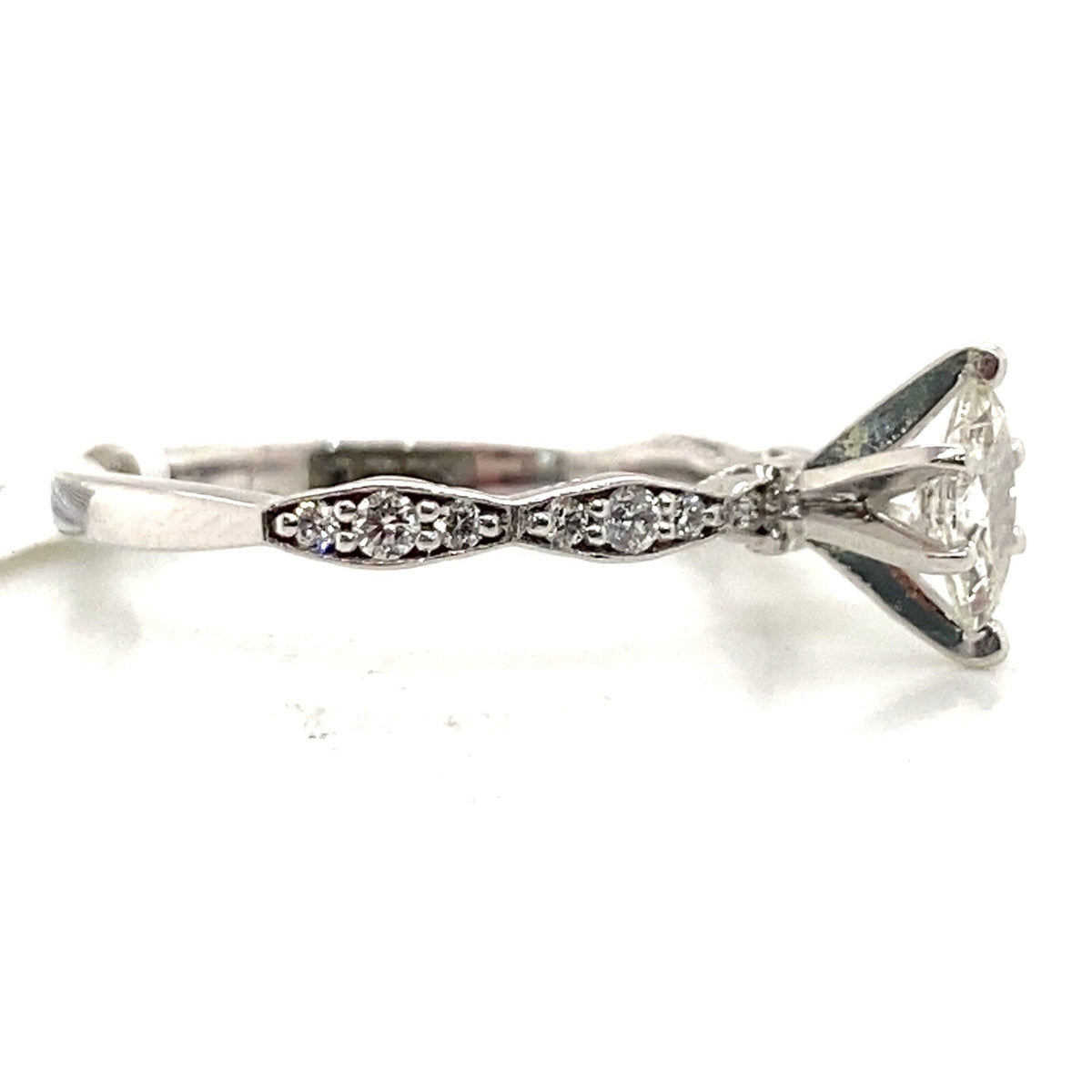 0.50tcw Tacori 18k White Gold Accented Diamond Engagement Ring 0.33ct Marquise (view 3)