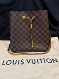 Louis Vuitton Damier Ebene Neonoe MM Safran Classic Bucket Shoulder Bag (view 1)