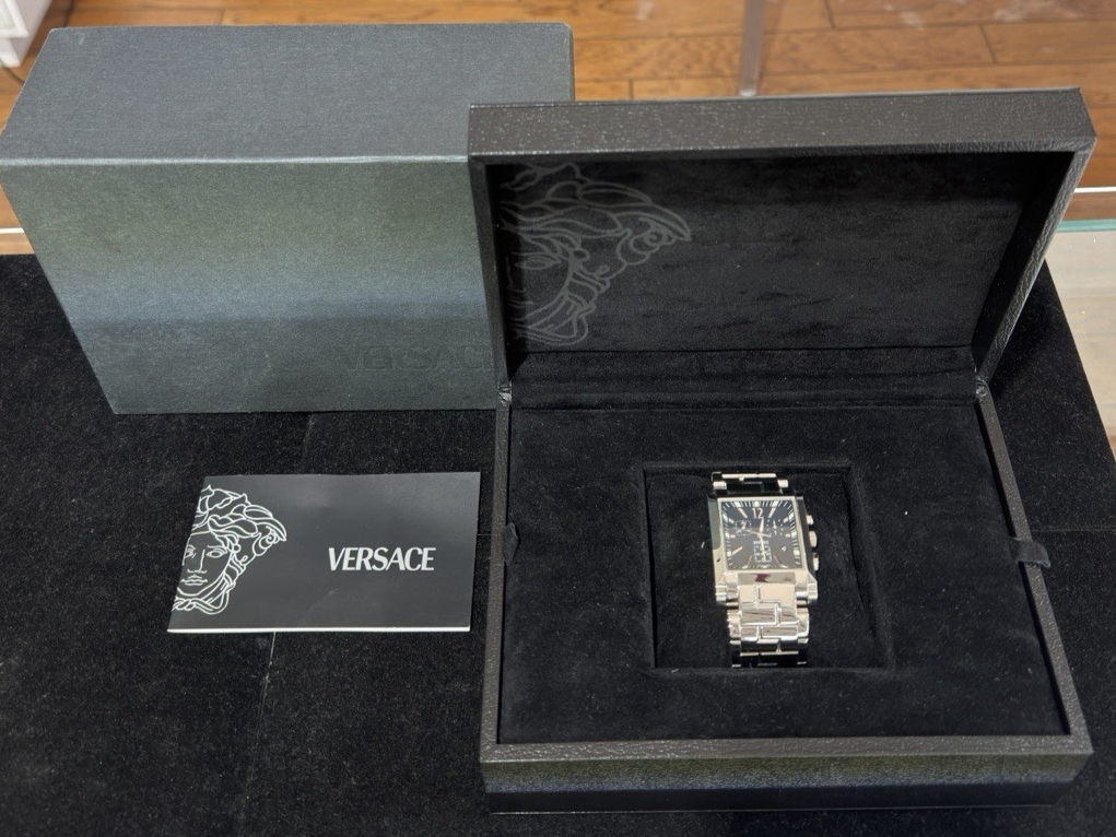Versace Watch FLC99 Quartz Swiss Chronograph Stainless Steel Bracelet Black Dial — view 2