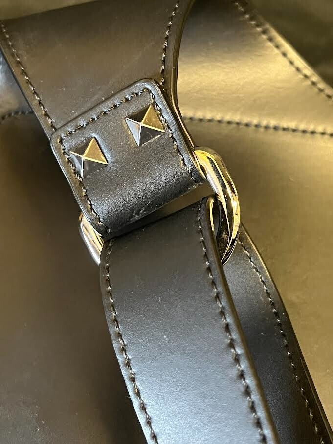 Valentino Garavani Calfskin Vltn Belt Bag Black White Lettering Adjustable Strap (view 11)