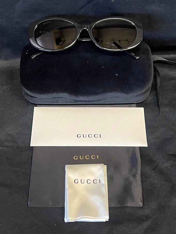 GUCCI SUNGLASSES G STRING OVAL BLACK/GREY GG1684SA 001 145mm — view 4