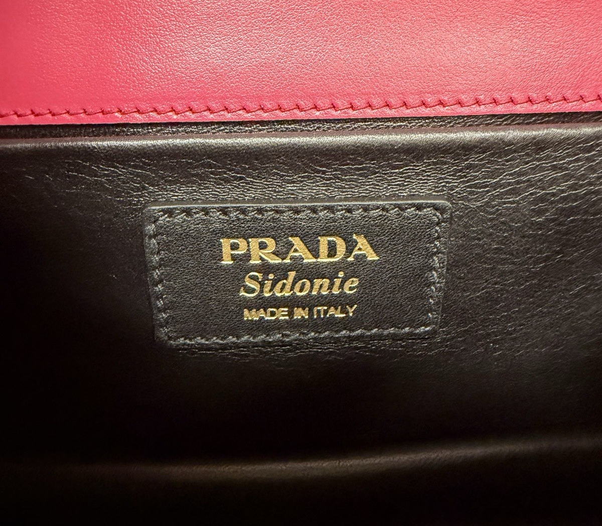 Prada Sidonie Calfskin Handbag Pink and Gold Chain Strap — view 9