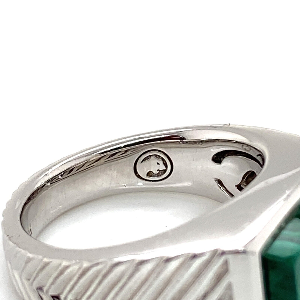 Effy Sterling Silver Malachite Square Top Chevron Ring Size 10 (view 6)