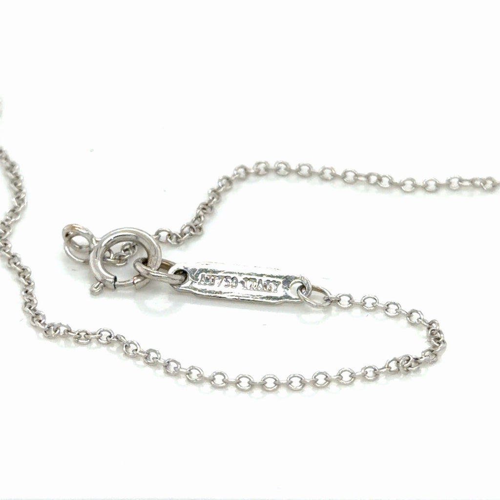 Tiffany & Co 18K WHITE GOLD necklace 1837 collection w/diamond 17in long & POUCH (view 6)