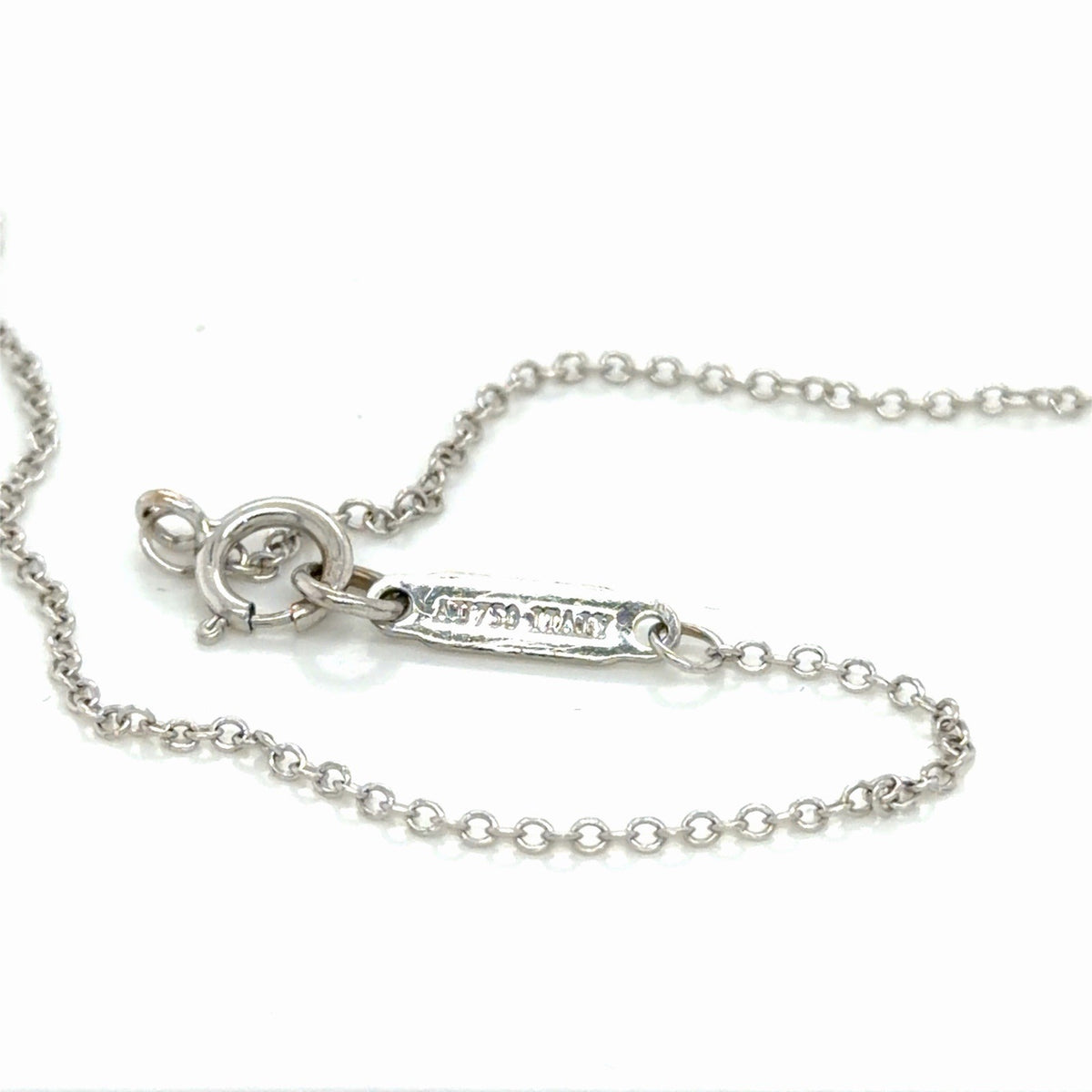 Tiffany & Co 18K WHITE GOLD necklace 1837 collection w/diamond 17in long & POUCH (view 6)