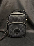 Gucci GG Supreme Mini Interlocking G Stachel Black Canvas Crossbody — Certified Authentic | San Diego Jewelry Buyers