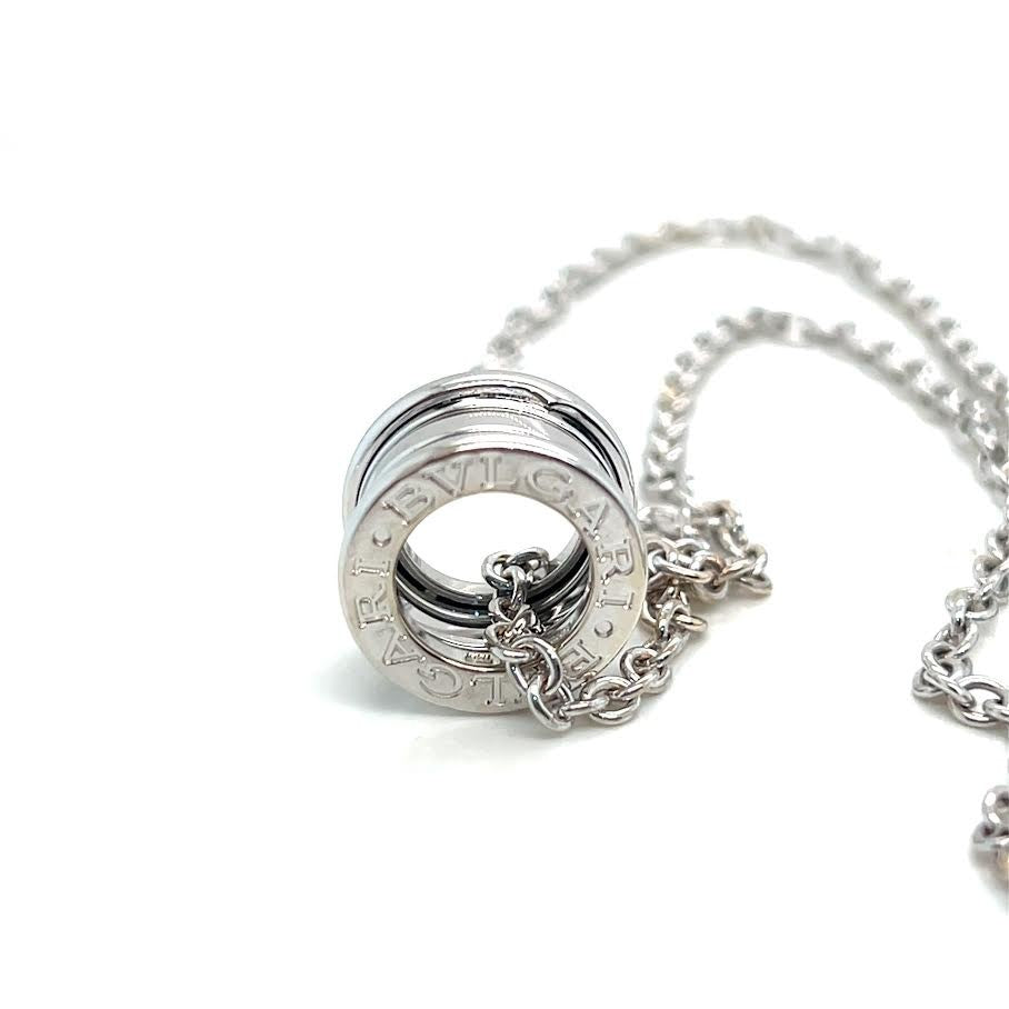 Bvlgari b.zero1 Necklace 18K White Gold Round Pendant Necklace 17in Chain (view 3)