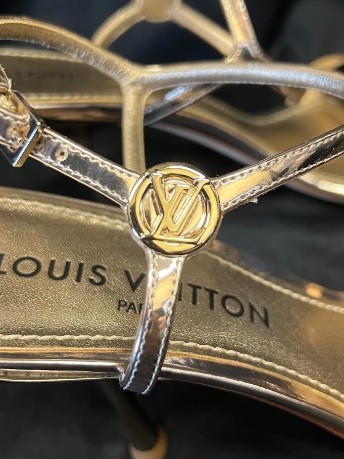 Louis Vuitton 6AM Sandal Size 41 (us 11) 1AGWZ2 Gold Metallic Leather Heels (view 14)
