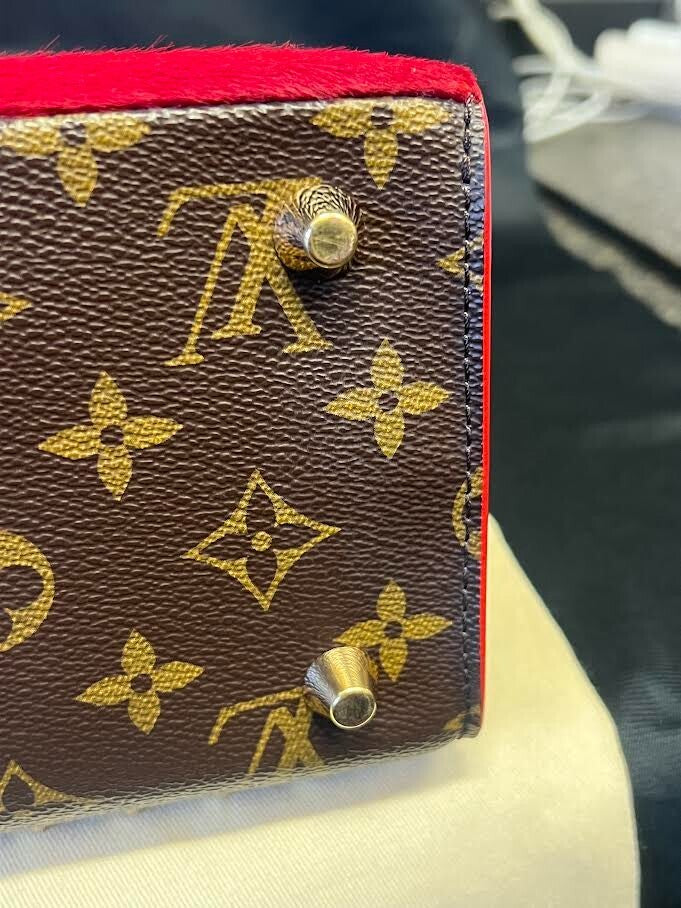 Louis Vuitton x Christian Louboutin Monogram Studded Red Calfhair Top Handle Bag (view 16)
