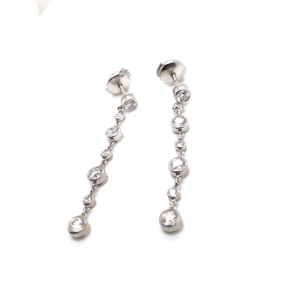 1.40tcw Tiffany & Co. Diamonds by the Yard Platinum Drop Dangle Earrings (view 4)