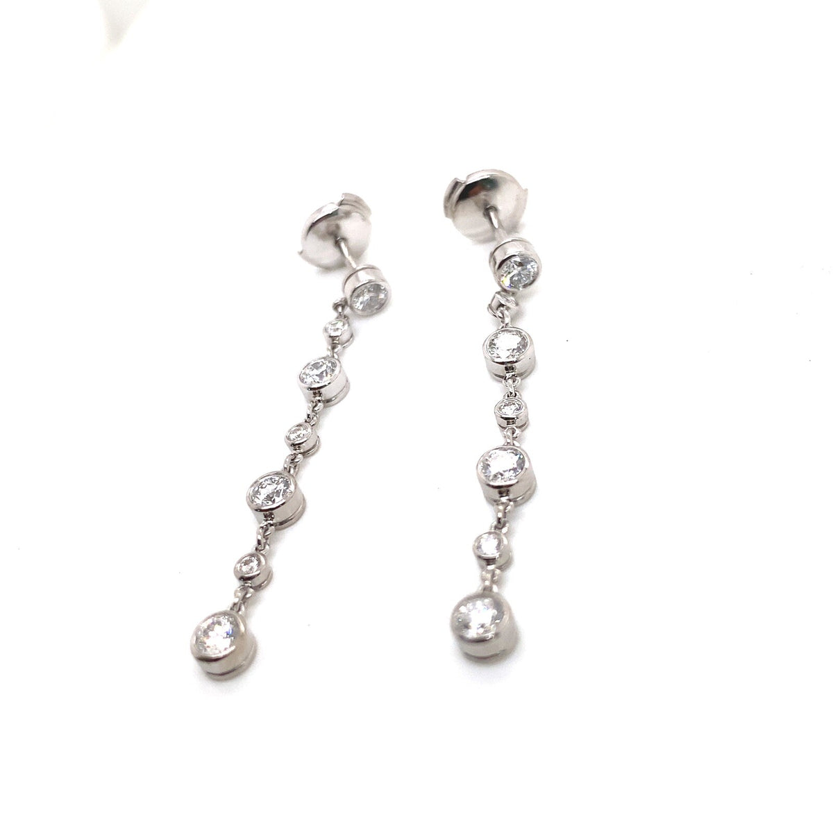 1.40tcw Tiffany & Co. Diamonds by the Yard Platinum Drop Dangle Earrings (view 4)