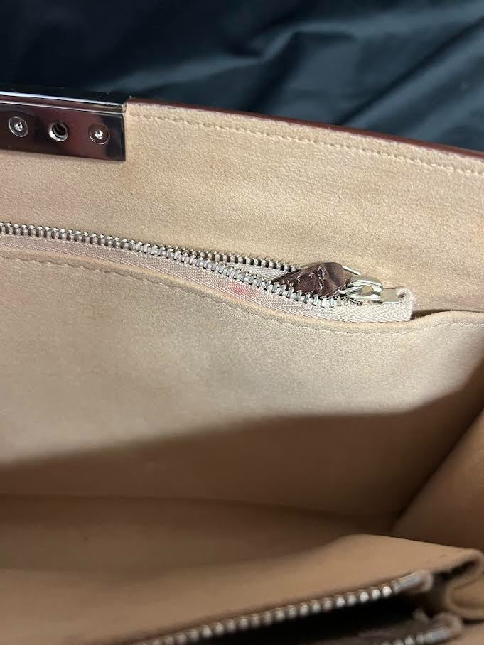 Alexander Mcqueen Four Ring Knuckle Clasp Crocodile Clutch Brown Gradient/silver (view 8)