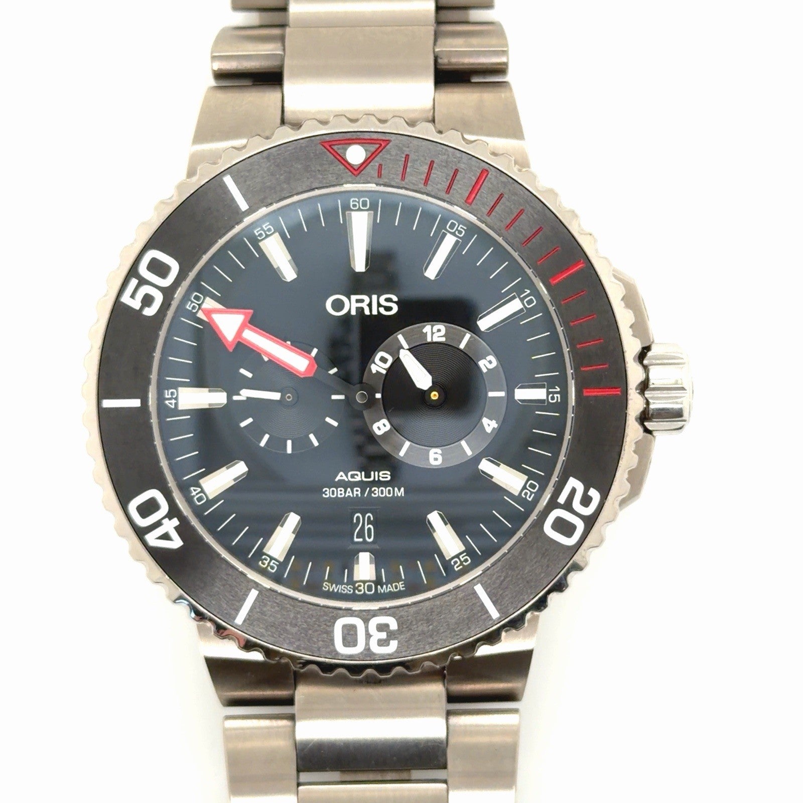 Oris Aquis 749 7734 71 54- Set Meistertaucher Titanium 43.5 mm with Box & Manual — Certified Authentic | San Diego Jewelry Bu